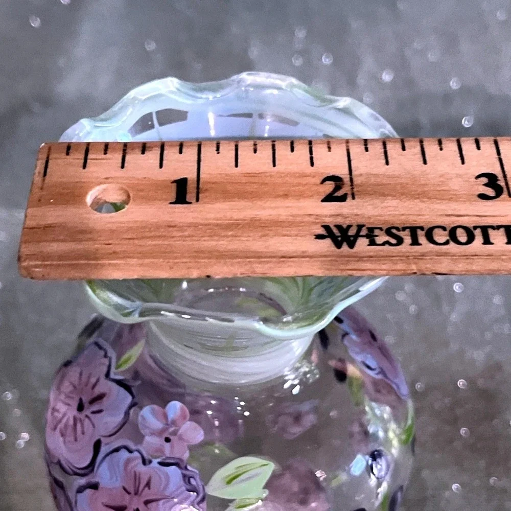 Tracy Porter Vintage Hand-Painted Glass Bud Vase~EUC